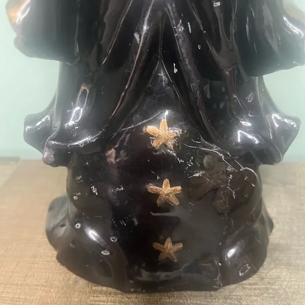 Vintage 1970's Unburned 13 Inch Wizard Candle ruby red glass eyes
